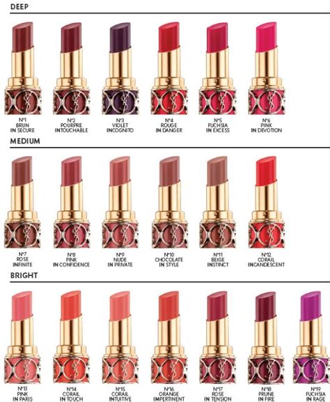 ysl shiny lipstick|ysl lipstick color chart.